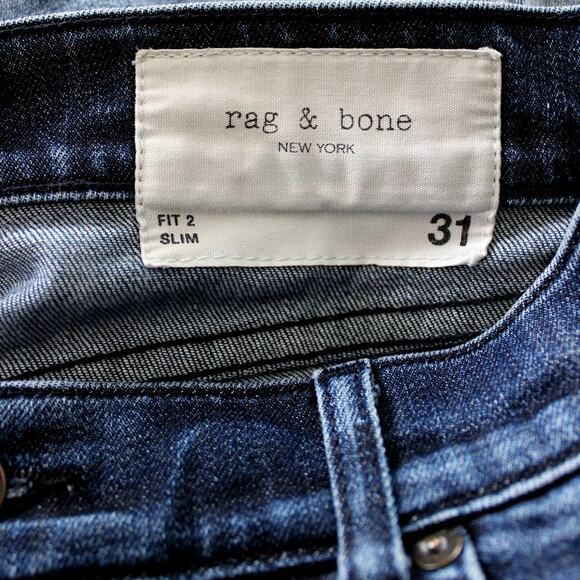 Rag & Bone Fit 2 Slim Tonal Rinse Indigo 31 - Picture 4 of 9
